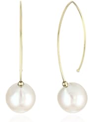 Mizuki 14k Gold White Seed Pearl Marquis Baby Hoop Earrings
