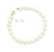 14k Childs Cultured Pearl Set - Bracelet & Post Earrings