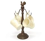 Set Of 4 Embossed Rooster Mugs/Cups With Stand/Holder Wonderful Country Kitchen Decor