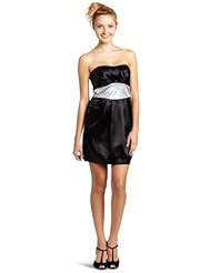 Junior Strapless Polyester/Satin/Spandex  Beaded  Dress With a Bow(s) and a Sash 