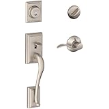 Schlage F60 V ADD 619 ACC Addison Handle Set with Accent Lever Interior, Satin Nickel