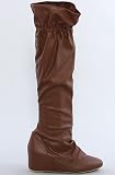 80%20 The Ruby Gathered Hidden Wedge Boot in Luggage,Shoes for Women