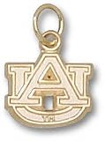 Auburn Tigers Solid 10K Gold ''AU'' 3/8'' Pendant