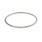 Eve's Addiction Sterling Silver Etched Hearts Bangle Bracelet