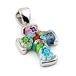 Multicolor Millefiori Cross Pendant