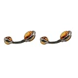 Baltic Honey Amber and Sterling Silver Mango Cufflinks