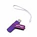 Techkey OTG USB Flash Drive for Cell Phones,Tablets and PCs,Key Chain Included,Watercolor Series,16GB,Purple