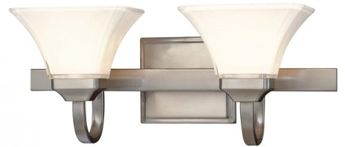 Minka Lavery 6812-84, Agilis Reversible Glass Wall Vanity Lighting, 2 Light, 200 Total Watts, Nickel