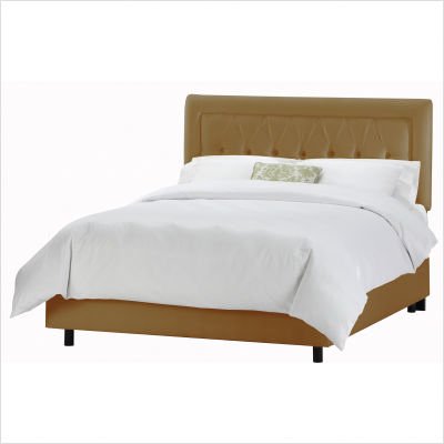 Tufted Border Bed in Shantung Khaki Size: California King