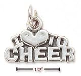 Sterling Silver I Love To Cheer Charm - JewelryWeb