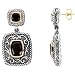 Sterling Silver and 14K Yellow Gold Onyx Earrings