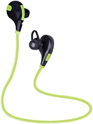 AM Extreme QY7 Bluetooth 4.1 Wireless Sports Headphones Running Gym Exercise Sweatproof In-ear Stereo Earbuds Earphones with Microphone(Black/Green)