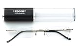 Zoom Light-weight and Contemporary Half-Eye Metal Hideaway Reader, Black, +1.50