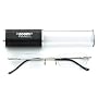 Zoom Light-weight and Contemporary Half-Eye Metal Hideaway Reader, Black, +1.25