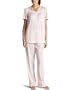 Vanity Fair Women's Colortura Short Sleeve Pajama,Pink Champagne,Large