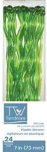 Trendware 190431 Translucent Green Plastic Drink Stirrers - Case of 144