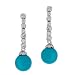 Turquoise CZ Diamond Platinum over Sterling Silver Drop Earrings