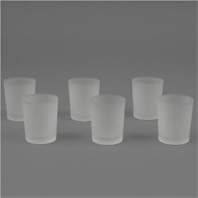 Set of 144 Frosted Votive Holders and 144 Votive Candles, White Unscented by Quick Candles