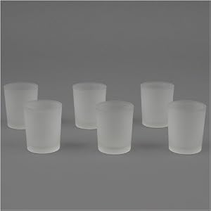 Set of 144 Frosted Votive Holders and 144 Votive Candles, White Clean Linen by Quick Candles
