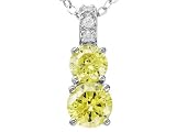 3.47CTW BELLA MULTI-SIMULANT PLATINUM OVER STERLING SILVER PENDANT WITH CHAIN