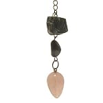 Bloodstone Pendulum 01 Rose Quartz Pink Green Reiki Energy Healing Crystal