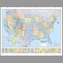 American Map 714883 Hammond Deluxe Laminated Rolled U.S. Political Map, 50w x38h