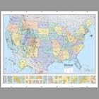 American Map 714883 Hammond Deluxe Laminated Rolled U.S. Political Map, 50w x38h
