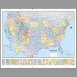 American Map 714883 Hammond Deluxe Laminated Rolled U.S. Political Map, 50w x38h