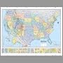 American Map 714883 Hammond Deluxe Laminated Rolled U.S. Political Map, 50w x38h