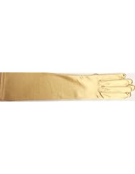 Mglv060 Fifteen Inches Shiny Neon Gold Color Spandex Opera Gloves for... by Gita