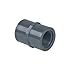 1/2" Schedule 80 Gray PVC Threaded Coupling (Pack of 5)