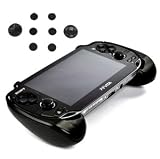 Bluecell Black Case Cover With Ergonomic Controller Hand Grip + Set of 8 Pcs Game Control/Controller Joystick Pad Cover for Sony Playstation PSV PS Vita + Free Cleaning Cloth