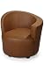 Soho Juno Swivel Arm Chair Left Brown Leather