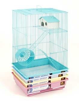3 STORY PASTEL HAMSTER CAGE13 X 10 X 22 4PC