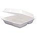 o Dart o - Foam Hinged Three-Compartment Carryout Container, 9-1/2 x 9-1/4 x 3