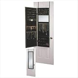 Over the Door Jewelry Armoire Mirror Cabinet in Black