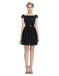 Cocktail Sequined Satin/Tulle Cap Sleeves Off the Shoulder Short Sleeves Evening Dress/Homecoming Dress/Bridesmaid Dress/Pageant Dress/Prom Dress/Party Dress/Wedding Dress 