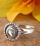 ABALONE ASIAN SHELL STERLING SILVER RING SIZE 7