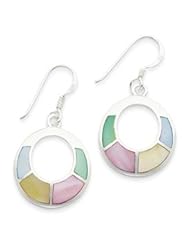 Sterling Silver Multi-colored Shell Earrings QE2648"