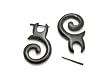 Tribal Wooden Spiral Earrings with Stick Closure