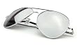 Aviator Sunglasses Silver Frame Mirror Lens