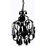 3-Bulb Mini Chandelier- Black