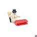 Retro Snowman and Sled Salt and Pepper Shakers By Seasons of Cannon Falls