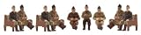 K-Line 21435 9 WWII Seated Soldiers & Benches NIB
