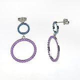 Earrings in 14K White Gold with Amethyst and Blue Topaz