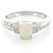 9K White Gold 0.297ct Opal & Diamond Ring - Size N