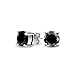 .75CT Black Round CZ Stud Earrings Unisex .925 Sterling Silver