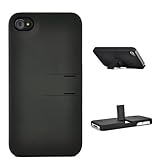 Black Frosted Stand Hard Case For Apple iPhone 4 (Verizon, AT&T)