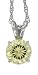 Platinum Overlay Sterling Silver 8mm Round Canary Yellow Cubic Zirconia Pendant, 18"