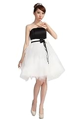 Strapless Tulle Short  Evening Dress/Bridesmaid Dress/Prom Dress/Party Dress/Wedding Dress/Mini Dress  With a Bow(s)